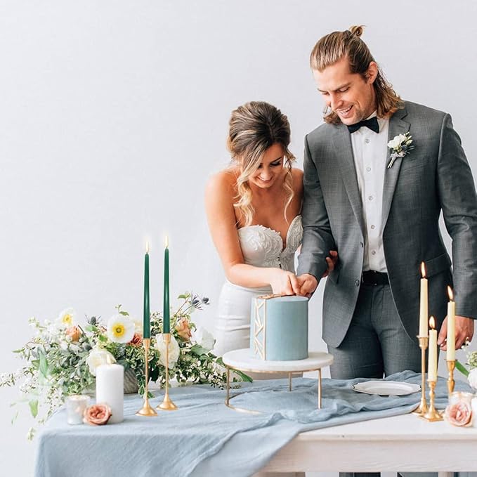 7 Packs 10 Inch Green Colored Taper Candles, Unscented Non-Toxic Smokeless Skinny Wax Candlesticks for Home St. Patrick's' Patty Day Dinner Table Decor - 8 Hours Burn Time