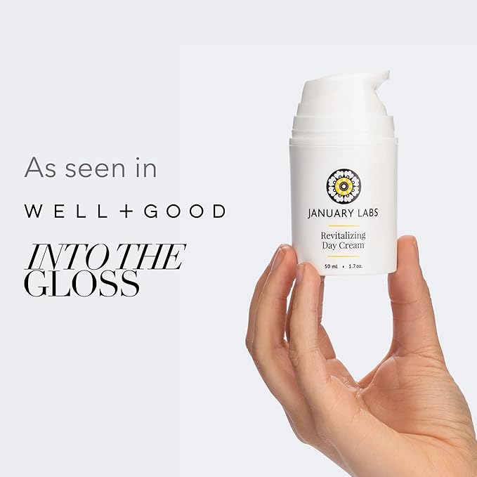 January Labs - Revitalizing Day Cream, Peptide Rich Face Moisturizer, Safe for Sensitive Skin & Dry Skin, 1.7 Ounce Airless Bottle