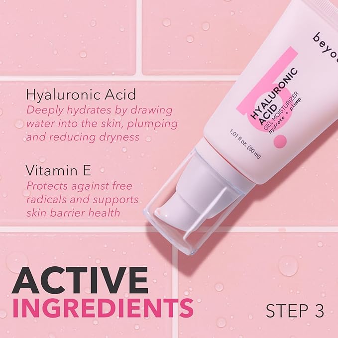 Beyou. All Day Glow Korean Skincare Bundle - K-Beauty Vitamin C Face Cleanser + Caffeine Eye Cream + Skin Booster Hyaluronic Acid Oil-Free Gel Moisturizer - 3-Step Skin Care Holiday Gift Set