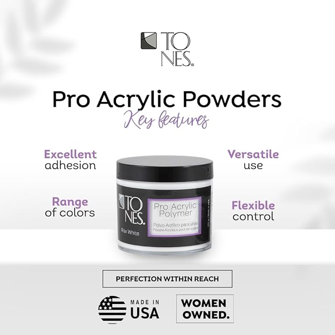 Tones Ultra Acrylic Powder | Perfect Pink | 8.5 Oz | Durable Retention | Silky Consistency | Crystal Clarity & Effortless Nail Sculpting Formula