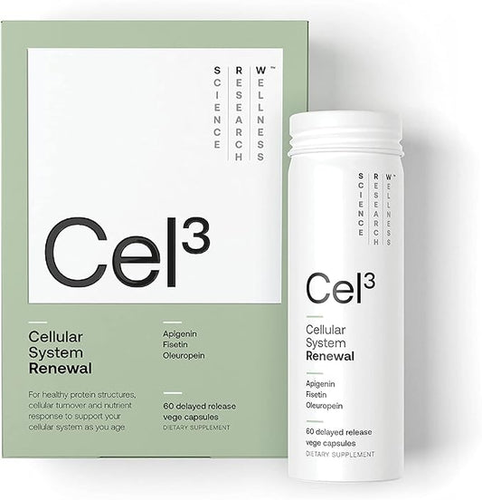 SRW Cel³ Renewal 60 Capsules | Stem Cell Supplement with Fisetin, Apigenin & Oleuropein | for Youthful Cell Function & Renewal, Healthy Aging
