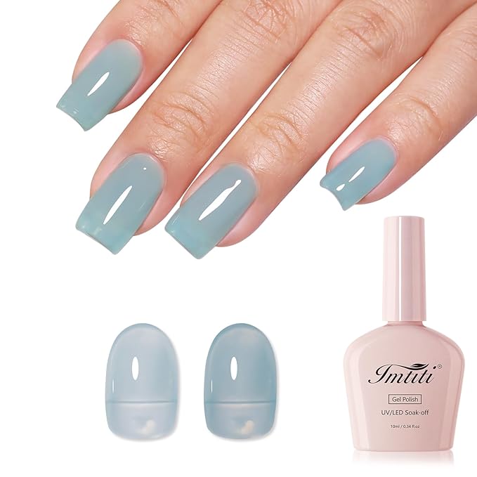 Imtiti Brown Jelly Gel Nail Polish, Sheer Translucent UV Gel Polish for Nail Art Soak off UV Led 10ML