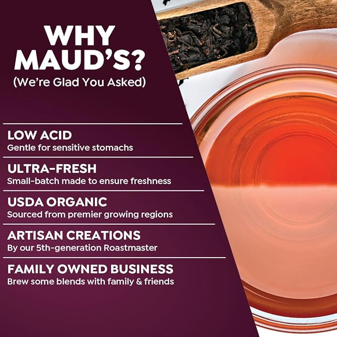 Maud's Organic English Breakfast Black Tea Pods, 100 ct, Recyclable Single Serve Pods – 100% Gourmet Blended Tea Leaves, Compatible with Keurig K Cups Maker