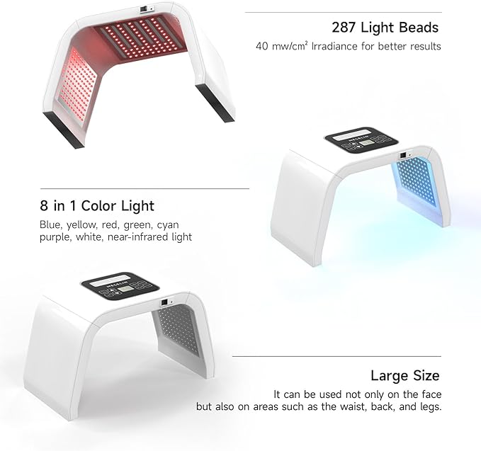 Megelin 8 in 1 Colors LED Light Therapy Machine