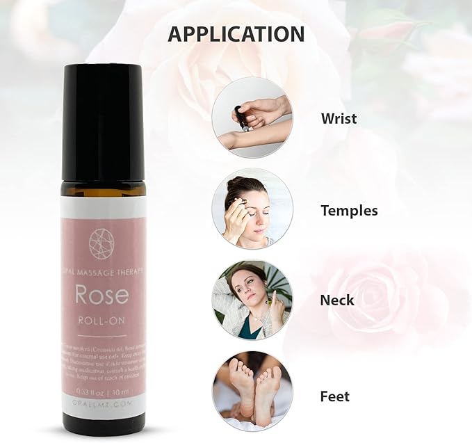Premium Essential Oil Roll On Opal Massage Therapy (Rose)