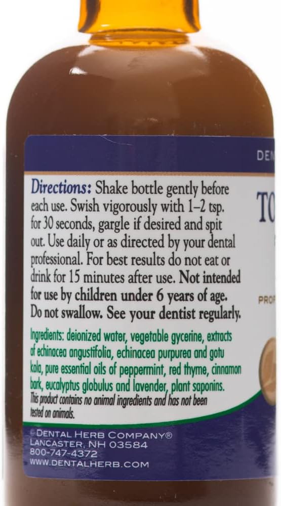 Dental Herb Company Tooth & Gums Tonic Mouth Wash - Travel Size ** (2 oz.) ** Made with Pure Essential Oils to Relieve Bad Breath, Bleeding and Irritated Gums.