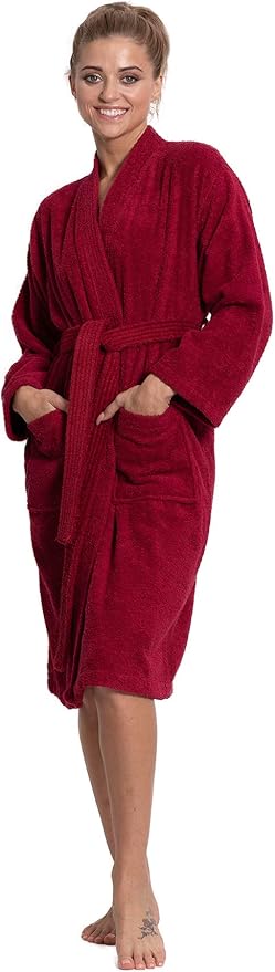 Turkuoise Soft & Absorbent Towel Robe, 100% Cotton Turkish Terry Cloth Kimono Bathrobes for Women