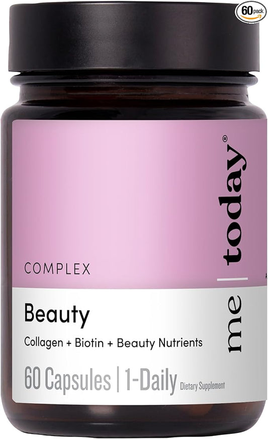 me today Beauty Supplement Hair, Skin and Nails, Vitamins for Women and Men – with Biotin, Collagen, Vitamin C, and Zinc for Stronger Hair, Glowing Skin & Healthy Nails,60 Servings