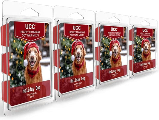 UCC Christmas Wax Melts, Premium Plant Based Natural Soy Scented Melts Cubes, Wax Melts Tarts, Colored Wax Melt Gift - 4 Pack