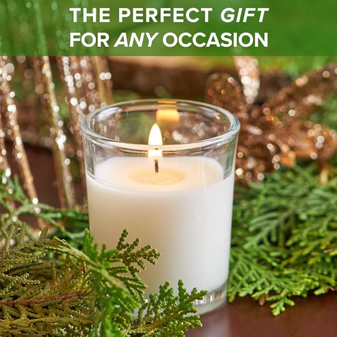 Simply Soson Scented Votive Candles, Bulk Set of 24 White Peppermint Scented Candles Bulk, Votive Candles Scented in Glass, 10 Hours Burn, for Wedding, Birthday, Holiday Christmas & Home Decoration