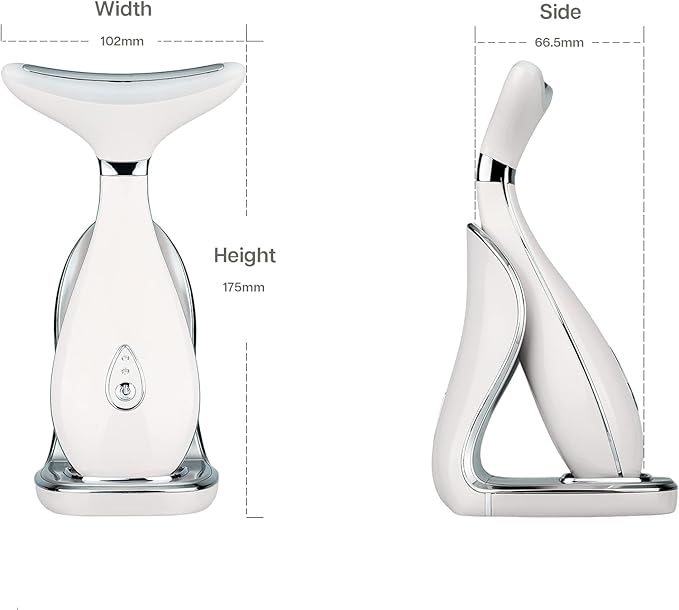 VRAIKO Lily Neck Face Massager, Face Sculpting Tool, Skin Rejuvenation Device with Thermal, Triple Action LED and Vibration, for Anti-Aging, Lifting and Tightening Sagging Skin (Pearl White)
