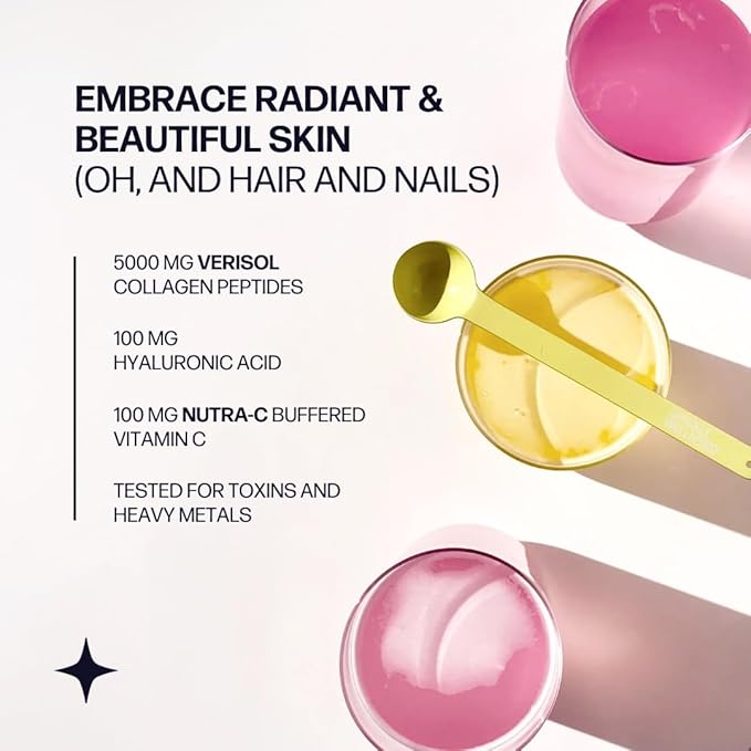 VERISOL Bioactive Hydrolyzed Collagen Peptides | Collagen Powder with Vitamin C & Hyaluronic Acid for Hair, Skin, and Nail Health | Skin Boost Plus (Acai Lemonade) [50-Serves]