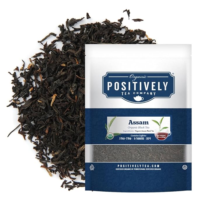 Organic Positively Tea Company, Assam TGFOP Black Tea, Loose Leaf, 16 Ounce