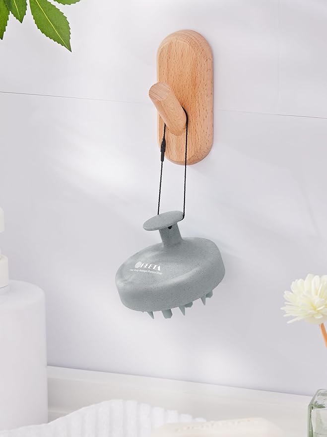 HEETA Hair Scalp Massager for Hair Growth, Shampoo Brush, Scalp Scrubber Exfoliator with Soft Silicone Bristles for Dandruff Removal to Relieve Stress, Wet Dry Use Updated Material, Grey