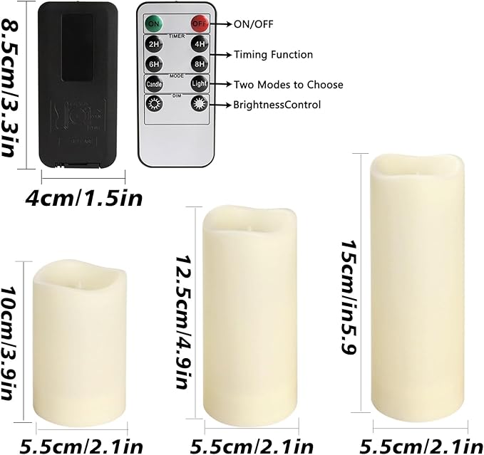 72-Pack LED Flameless Candles with Remote Control -Flickering Flameless Candles-Remote Timer Perfect for Wedding Parties, and Special Occasions(Three Sizes)