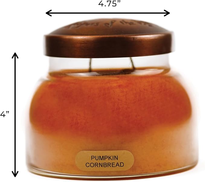 A Cheerful Giver - Pumpkin Cornbread - 22oz Mama Scented Candle Jar with Lid - Keepers of The Light - 125 Hours of Burn Time, Gift for Women, Orange