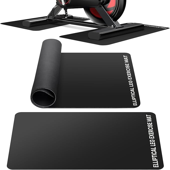 Under Desk Elliptical Mat - Non-Slip Exercise Equipment for Peloton Bike, Small Exercise Mat for Desk Workout Equipment