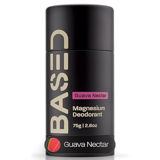 BASED Performance Deodorant For Men, All Day Odor Protection, Aluminum Free with Magnesium, Beeswax & Shea Butter, 100% Paraben, Sulfate, Phthalate Free, Naturally-Derived Guava Nectar Scent