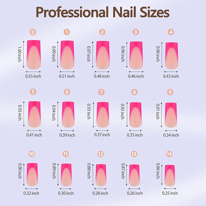 Misssix XBASICTIPS French Tip Press On Nails, 300Pcs Red French Gel Nail Tips Long Square, Soft Gel Pre-shaped No Need to File 3 in 1 Tips, Fake Nails for Nail Art DIY Extension Designs 15 Sizes