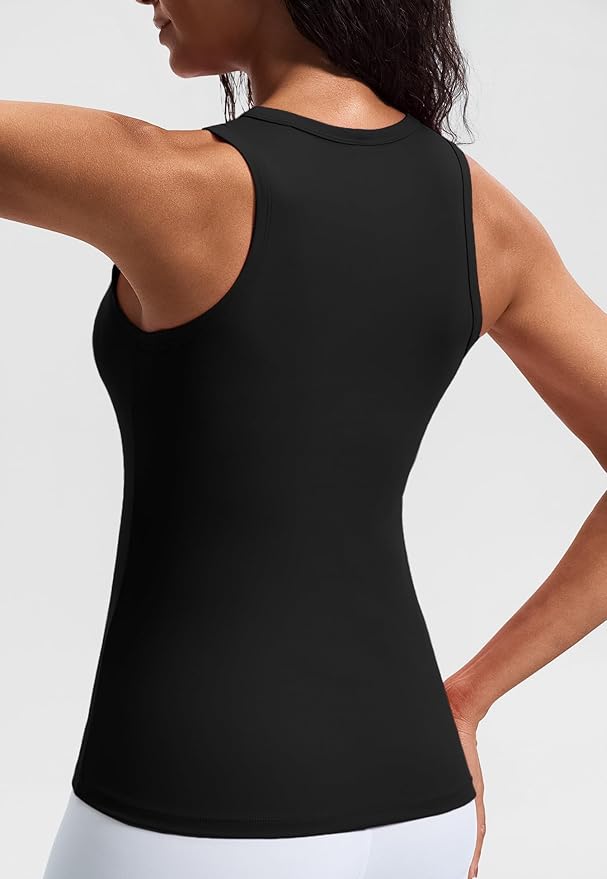 JOYSPELS Workout Tank Tops for Women - Butter Soft High Neck Athletic Gym Yoga Pilates Tank Tops