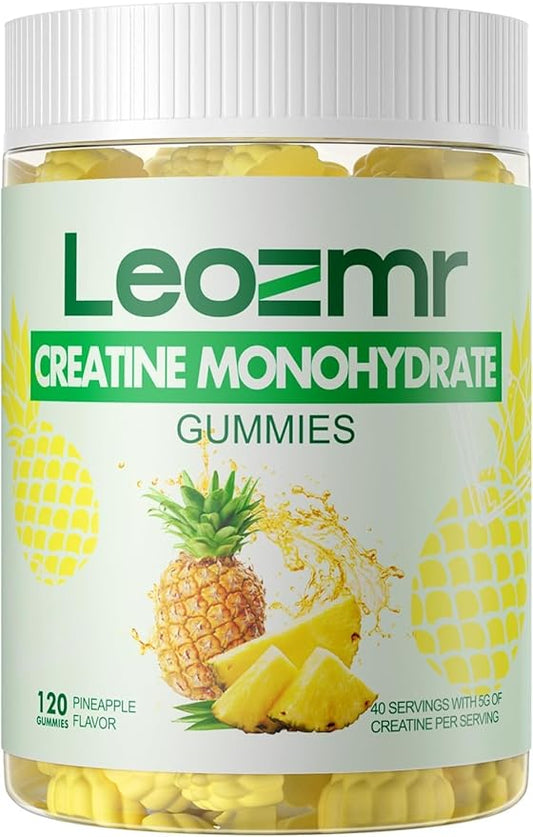 Creatine Monohydrate Gummies 5000mg for Men & Women Pineapple 120 Gummies