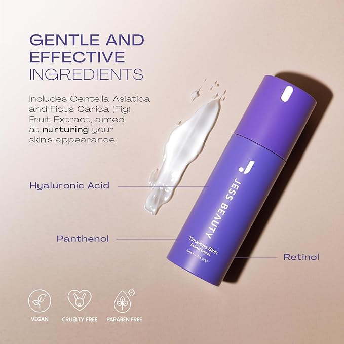 JESS BEAUTY | Skin Care Retinol Cream Centella Asiatica & Hyaluronic Acid Retinol Night Face Moisturizer Face Cream 1 fl. oz