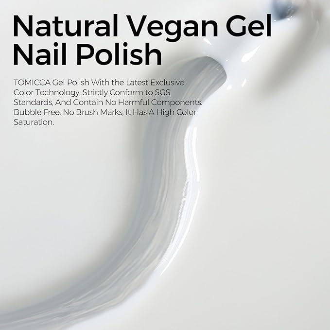 TOMICCA Milky White Gel Nail Polish, Nude Translucent Jelly Natural Color Soak Off UV for French Manicure