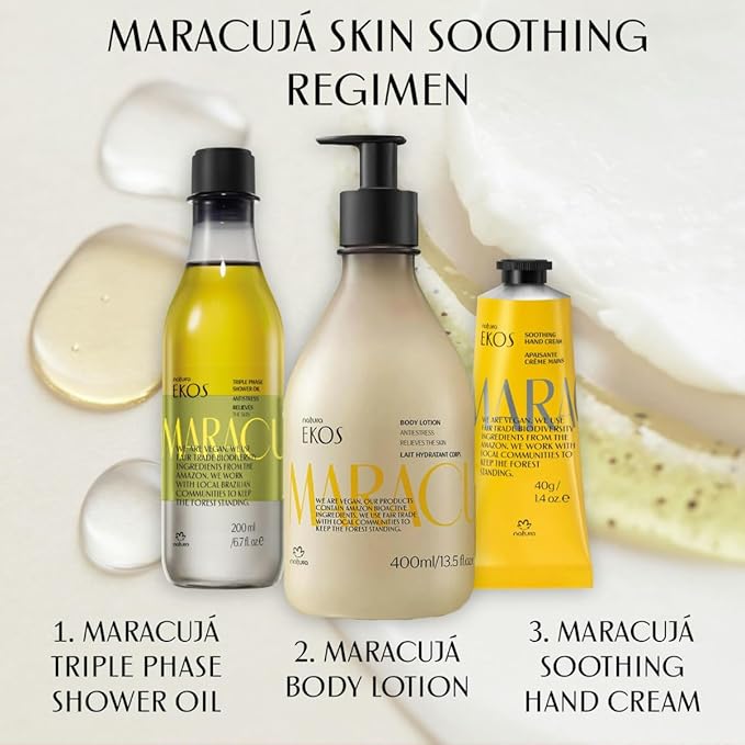 Natura - Ekos Passion Fruit Hand Cream - Calming Balm - Fast Absorption - 24-Hour Deep Hydration Skin Moisturizer - Vegan Skin Care - Brazilian Beauty Secrets - Self Care & Body Care - 2.6oz (75g)