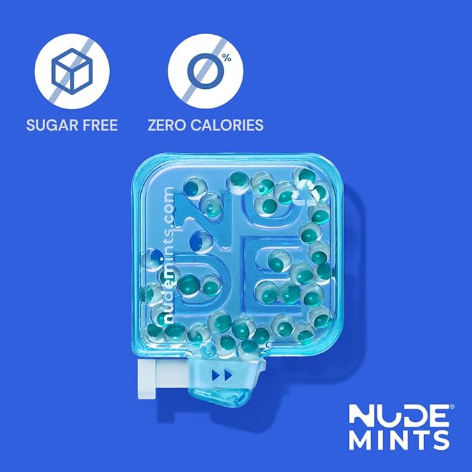 NUDE MINTS | Dual Action Liquid Capsules | Mouth Watering Mint - Lasts 3X Longer - 3X Stronger - Extreme Bad Breath Treatment For Adults - Sugar Free, 0 Calorie - Peppermint - 10 Pack - 300 Capsules
