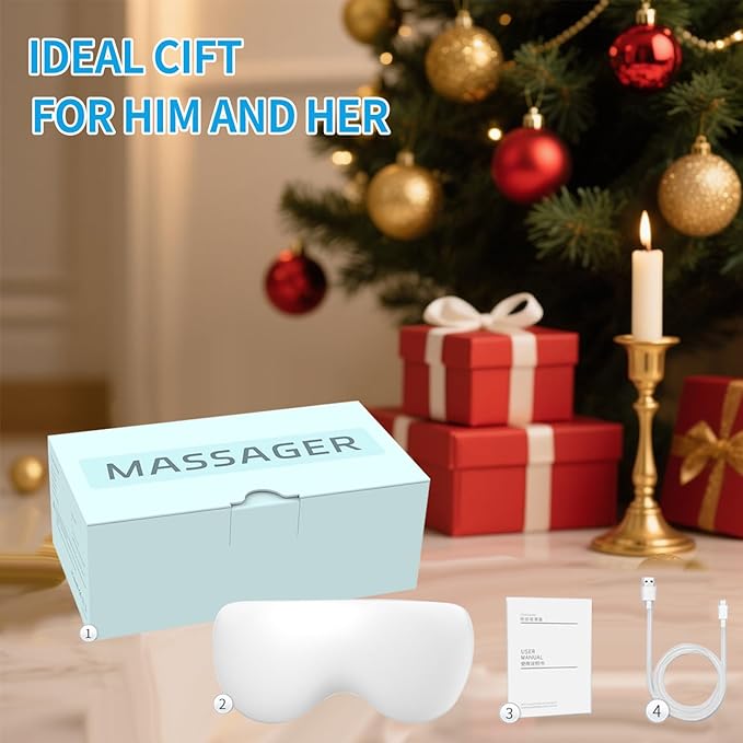Eye Massager, Birthday Gift, Heating and Cooling Eye Massager, mom and dad Eye mask Massager, Reduce Stye, Relax, Relieve Stress