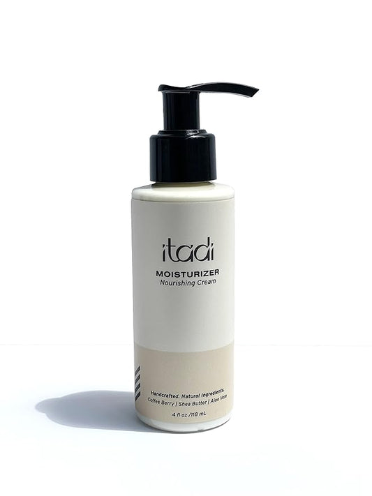 ITADI Organic Natural Daily Face Moisturizer Cream | Coffee Berry, Aloe Vera & Shea Butter Infused Hydration | Soothing for Dry Skin | Lightweight Face Cream With Vitamins + Aloe Vera - 4 fl oz