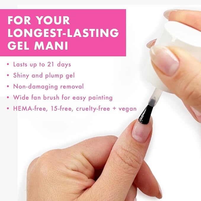 Olive & June Gel Polish Base Coat | UV LED Nail Lamp Needed | Long Lasting Formula | Up to 21 Days of Wear | No Damage Removal | Salon-Quality Manicure Pedicure at Home |Vegan HEMA-Free Cruelty-Free