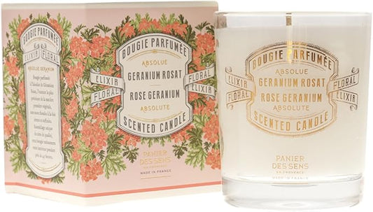 Panier des Sens – Geranium Candle – Long Lasting Scented Candles for Home – Gift – 100% Natural Cotton Wick – Decorative Candles Home Gifts - 6.3oz