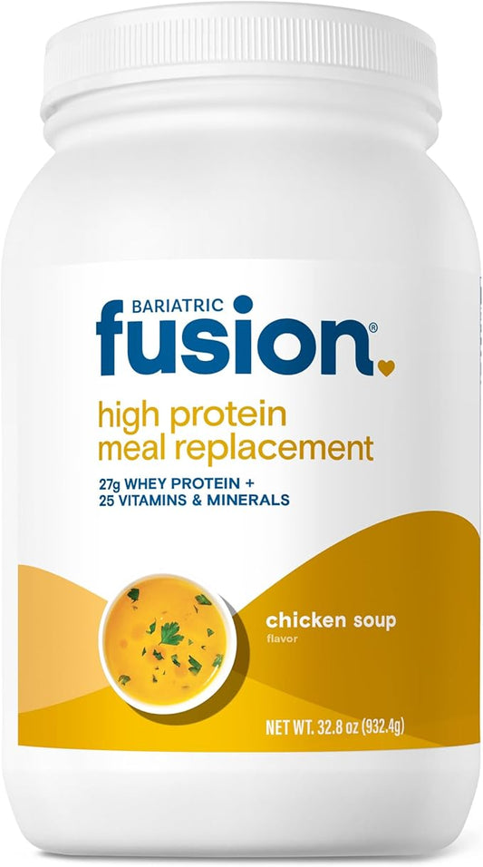 Bariatric Fusion Chicken Soup Meal Replacement 27g Protein Powder, 21 Serving Tub for Bariatric Surgery Patients Including Gastric Bypass and Sleeve Gastrectomy - No Gluten, Aspartame or Sugar