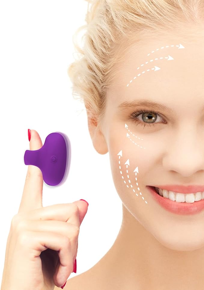 Facial Mini Massage Ball, Handhold Portable Quiet Waterproof USB Rechargeable Powerful Multifunctional Vibrating Travel Pocket Face Eye Finger Joint and Neck Jaw Massager - Purple