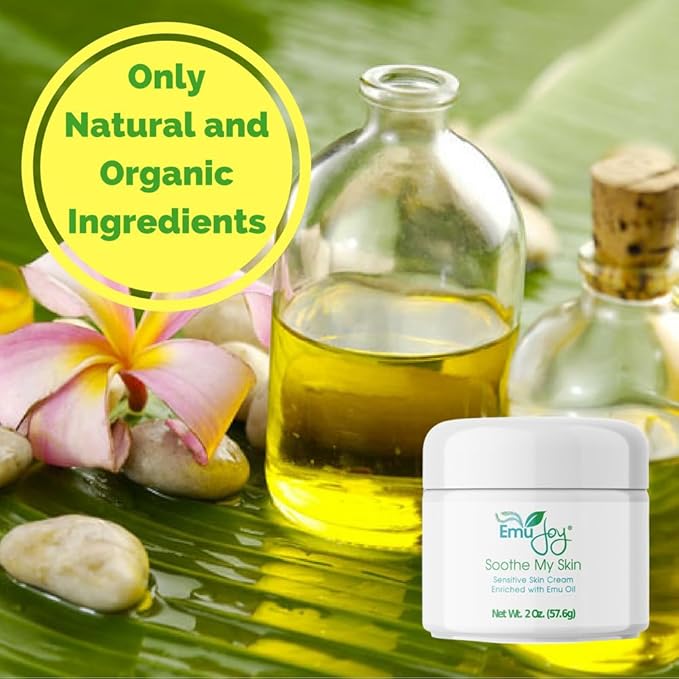 Soothe My Skin Cream for Sensitive Skin - Stocking Stuffers. Eczema Cream Psoriasis Atopic Dermatitis Lichen Sclerosus. Emu Oil with Only Natural Ingredients