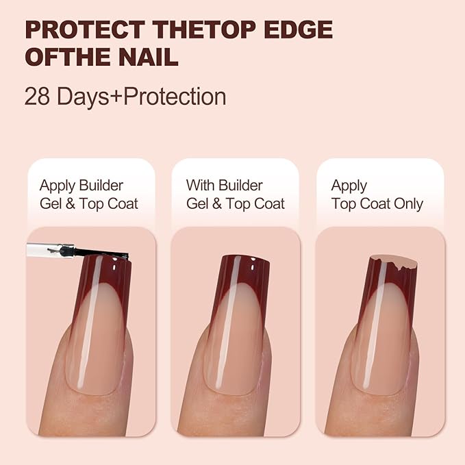 300Pcs French Gel Nail Tips, Vansiho Long Square Nail Tips, Pre-French Tips Press on Nails, Acrylic Fake Nails for Nail Art DIY 15 Sizes