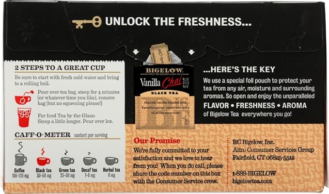 Bigelow B79593 Bigelow Special Blend Vanilla Chai Tea -6x20 Bag