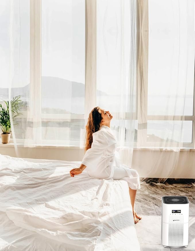 Dayette Air Purifiers for Home Large Room up to 3000 Sq Ft, CARD Upgrade to 500 m³/h H14 Ture Hepa Air Filter, Air Purifier with Air Quality Monitor, 22dB Sleep Mode for Bedroom, Living Room