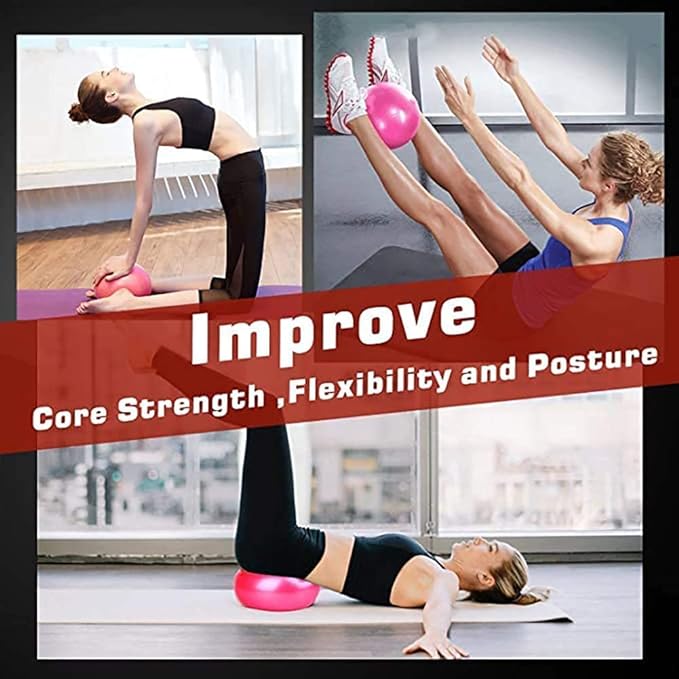 Small Exercise Yoga Ball for Pilates, Barre & Physical Therapy – Includes Air Pump, Anti-Burst, Easy to Inflate– Home & Gym Fitness Accessory