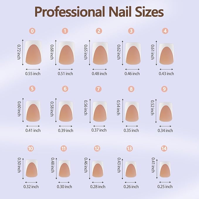 Misssix XBASICTIPS Deep French Gel Nail Tips, 150Pcs Soft Gel French Tip Press on Nails Brown, Short Square Pre-shaped False Nails, No Need to File Fake Nails for Nail Art DIY