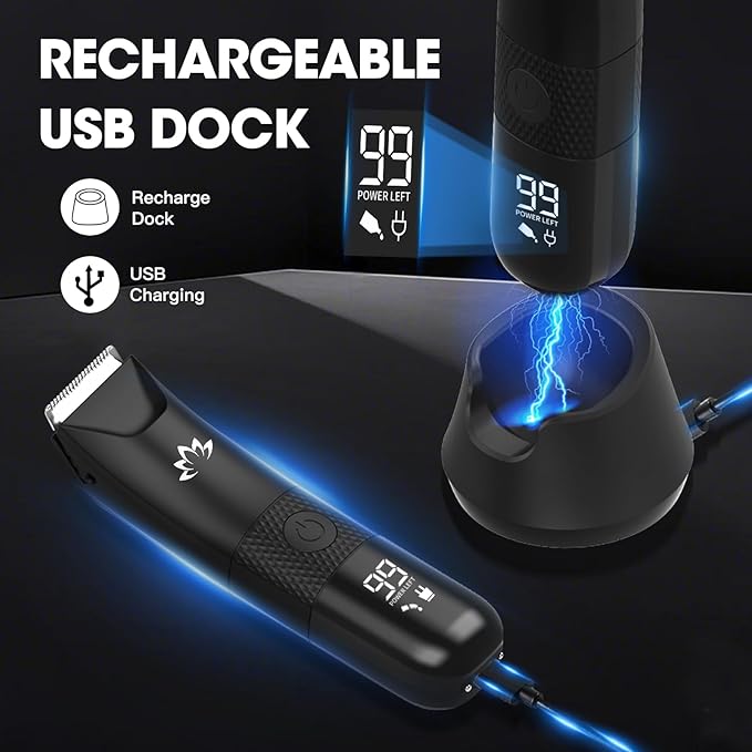 Manscape Ball Trimmer for Men,Body& Pubic Hair Trimmer and Groin Hair Shaver, Bikini Trimmer Women,Smooth Shaving, Lightweight with Travel Lock, IPX7 Waterproof Wet/Dry Shaving, LED Display