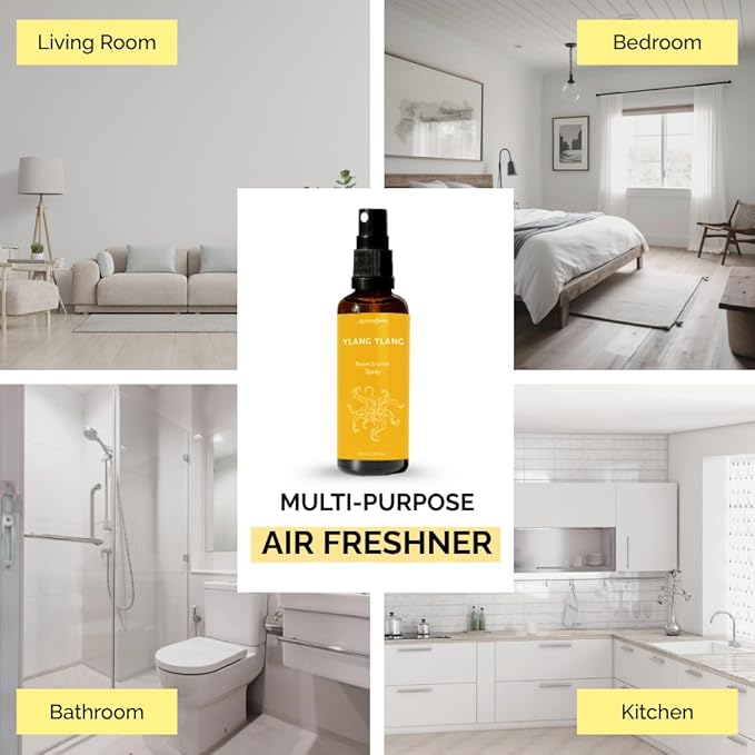 Ylang Ylang Room, Linen & Pillow Spray by Aromafume | 100ml/3.38 fl oz | with Ylang Ylang Essential Oil | Aromatherapy Spray | Mist for Bedding, Fabrics