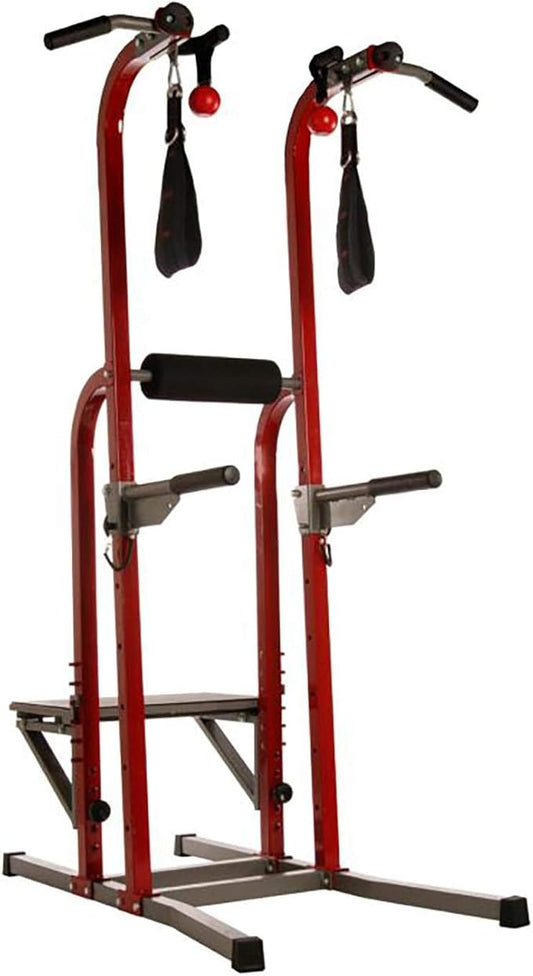 Stamina Power Tower - Dip Bar Pull Up Bar Station with Smart Workout App - Dip Bars for Home Workout - Up to 250 lbs Weight Capacity