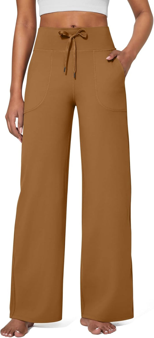 G4Free EverGoing Wide Leg Pants for Women Yoga Pants High Waist Sweatpants with Pockets Stretch Lounge Pants Comfy