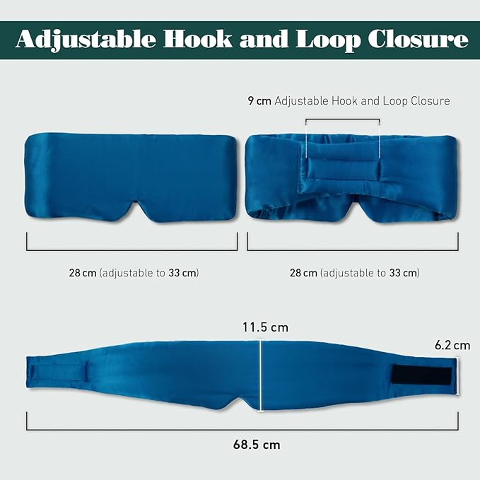 Joyhabit Silk Sleep Mask for Women and Men, Ocean Teal, Luxurious Comfort for Relaxation & Beauty Sleep, Ultra Soft & Breathable, Protects Hair & Skin
