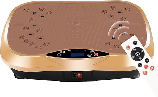 Vibration Plate Exercise Machine - Full Body Workout Vibration Platform with Loop Bands & Remote Control for Home Fitness & Weight Loss & Muscle Toning