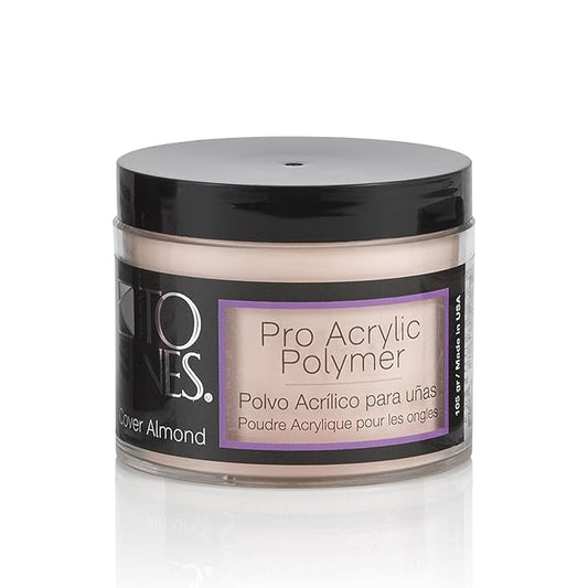 Tones Pro Acrylic Nail Powder, Cover Almond (Soft Nude Beige), (3.5 Fl Oz) - Long-Lasting & Non-Yellowing Polymer Acrylic Nail Powder for Salon & Home Quality Nail Carving Extensions & 3D Art