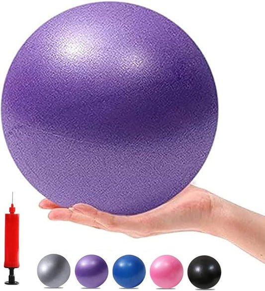 Small Exercise Yoga Ball for Pilates, Barre & Physical Therapy – Includes Air Pump, Anti-Burst, Easy to Inflate– Home & Gym Fitness Accessory