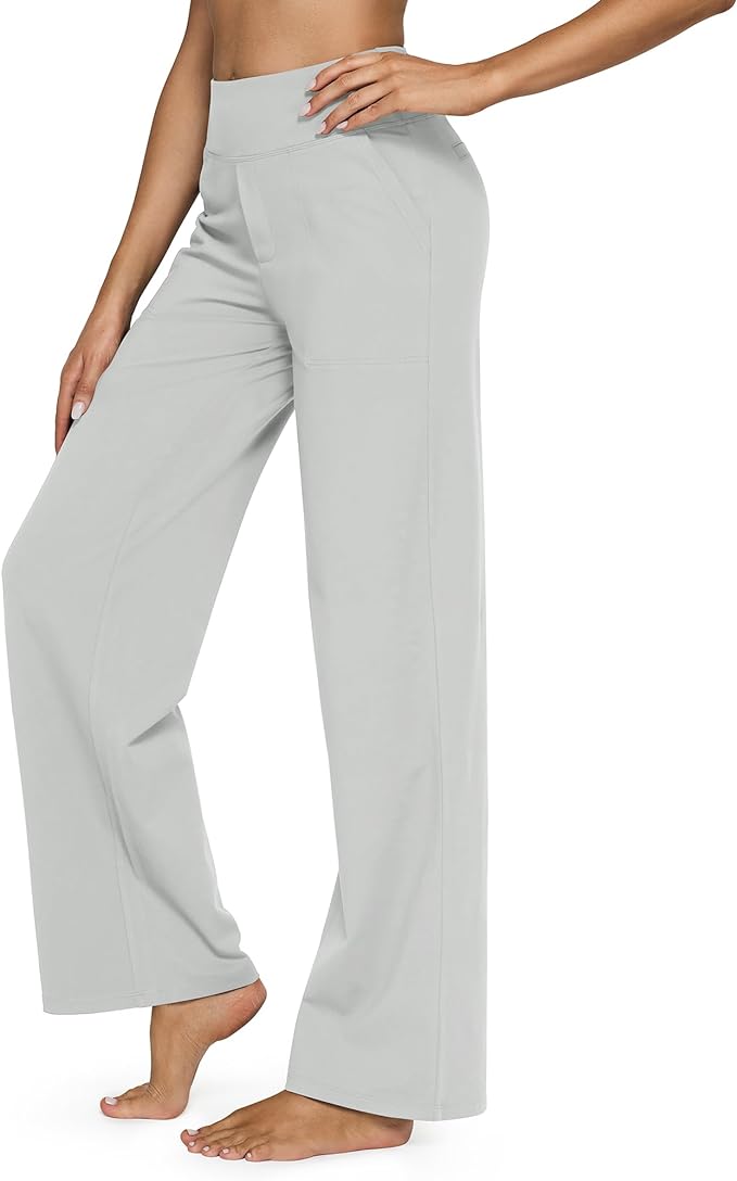 G4Free Yoga Pants Women Wide Leg Pants with Pockets High Waist Stretch Dress Casual Sweatpants Petite/Regular/Tall